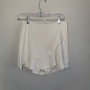 Princess Polly Cream Ruffle Skorts